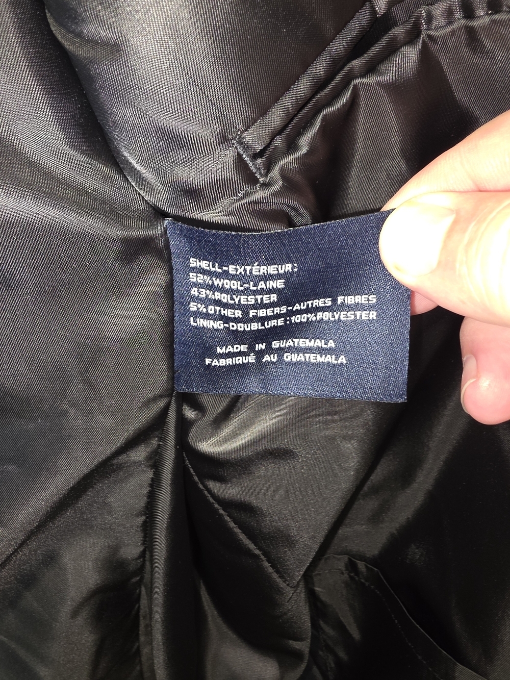 Blokecore Chaps Men's Black Wool Blend Trench Coat Timeless Classic Overcoat 44R - Picture 5 of 10